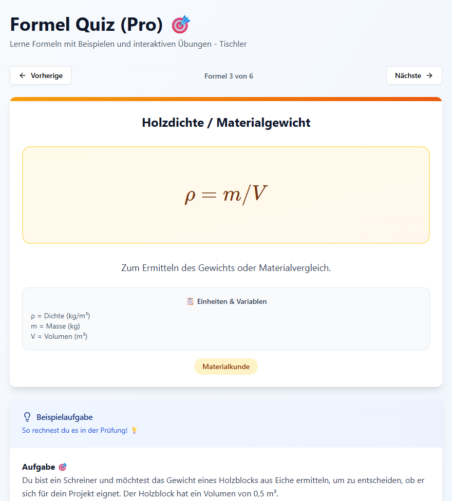 Tischler/Schreiner Trainer - LernApp (Zwischen- und Gesellenprüfung)